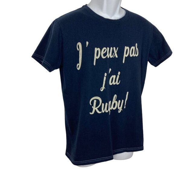 Racing 92 Rugby T Shirt Mens Small French I Can't I have Rugby Navy Cotton - Picture 5 of 5